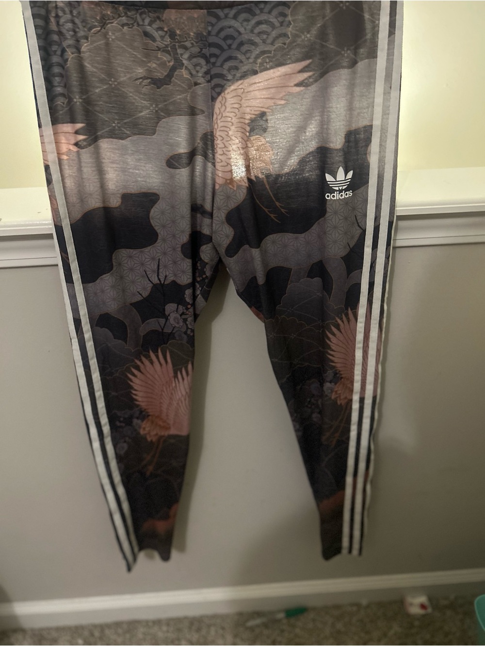 RARE Adidas Originals x Rita Ora "Asian Arena" Kimono Crane Print Leggingsm